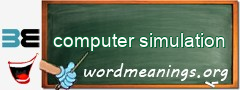 WordMeaning blackboard for computer simulation